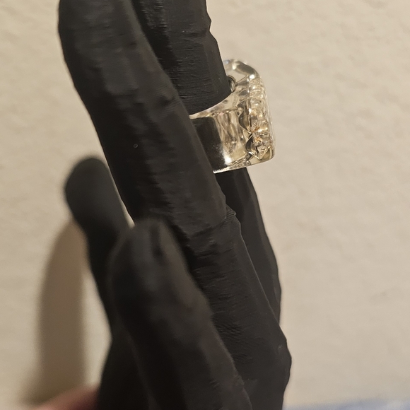 Chanel Lucite CC Logo Crystal Ring - Picture 5 of 8